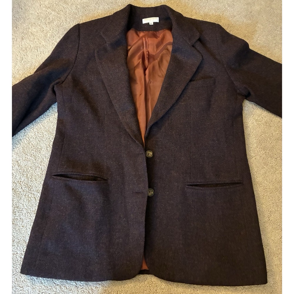 Brooks Brothers Women's Brow  Suit Jacket Blazer, Vintage 100% Wool, Size 12